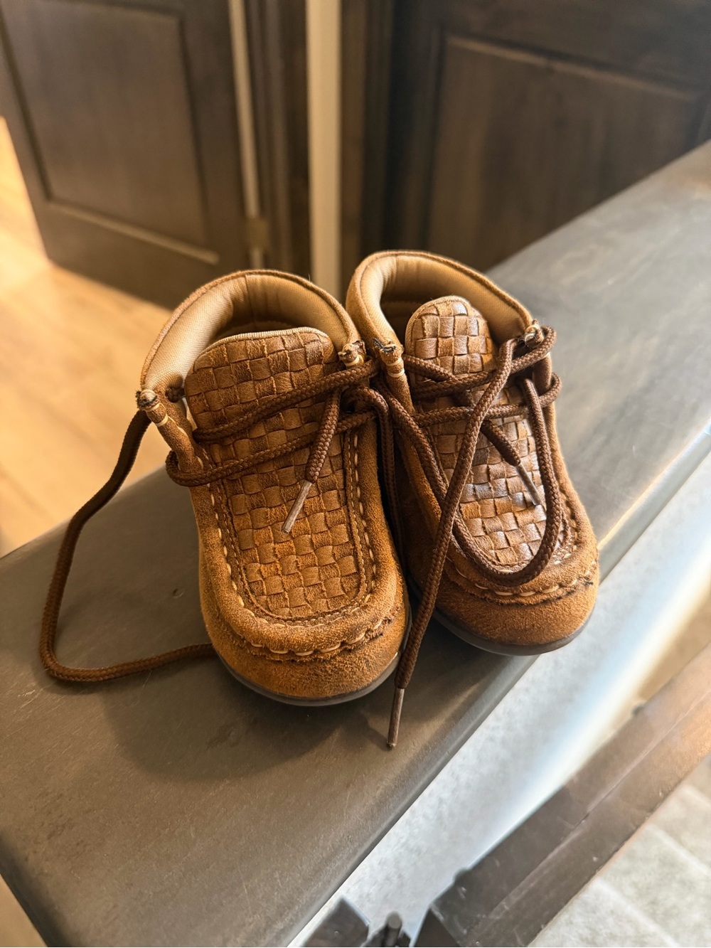 Twisted X Brown Woven Moccasins for Kids